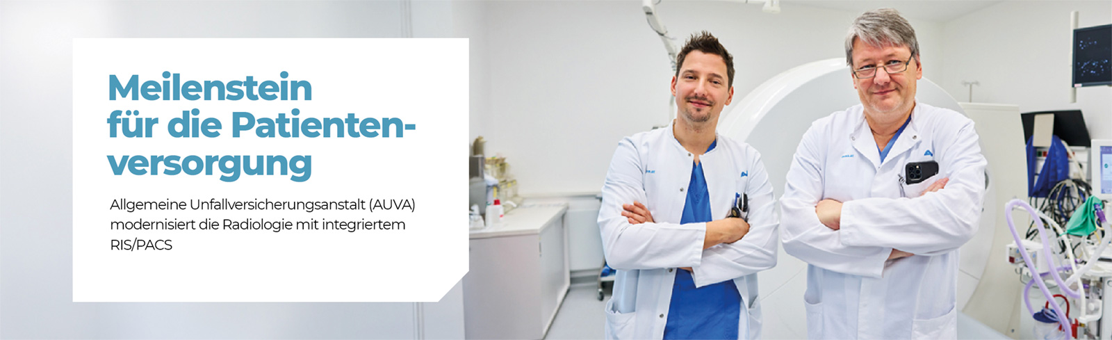 Meilenstein für die Patientenversorgung Allgemeine Unfallversicherungsanstalt modernisiert die Radiologie mit integriertem RIS/PACS Das Traumazentrum Wien der Allgemeinen Unfallversicherungsanstalt (AUVA) setzt seit April 2025 auf ein integriertes RIS/PACS von Dedalus HealthCare. Die Lösung ermöglicht einen deutlich vereinfachten Workflow, vor allem dank standortübergreifender Patienten-ID, schneller Bildverfügbarkeit und zuverlässiger Spracherkennung.