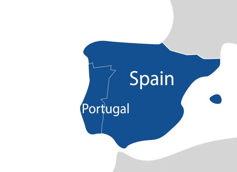 Mapa de España y Portugal