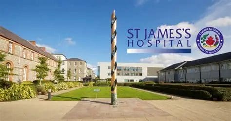 st james hospital in dublin photo taken showing the hospital forecourt on a clear day